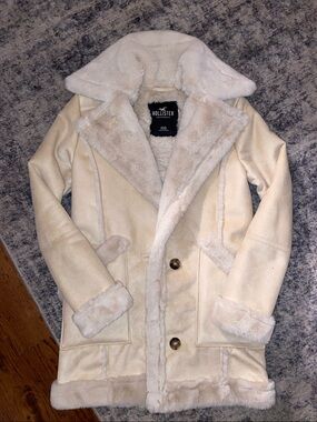 hollister faux suede faux fur penny lane coat